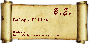 Balogh Ellina névjegykártya